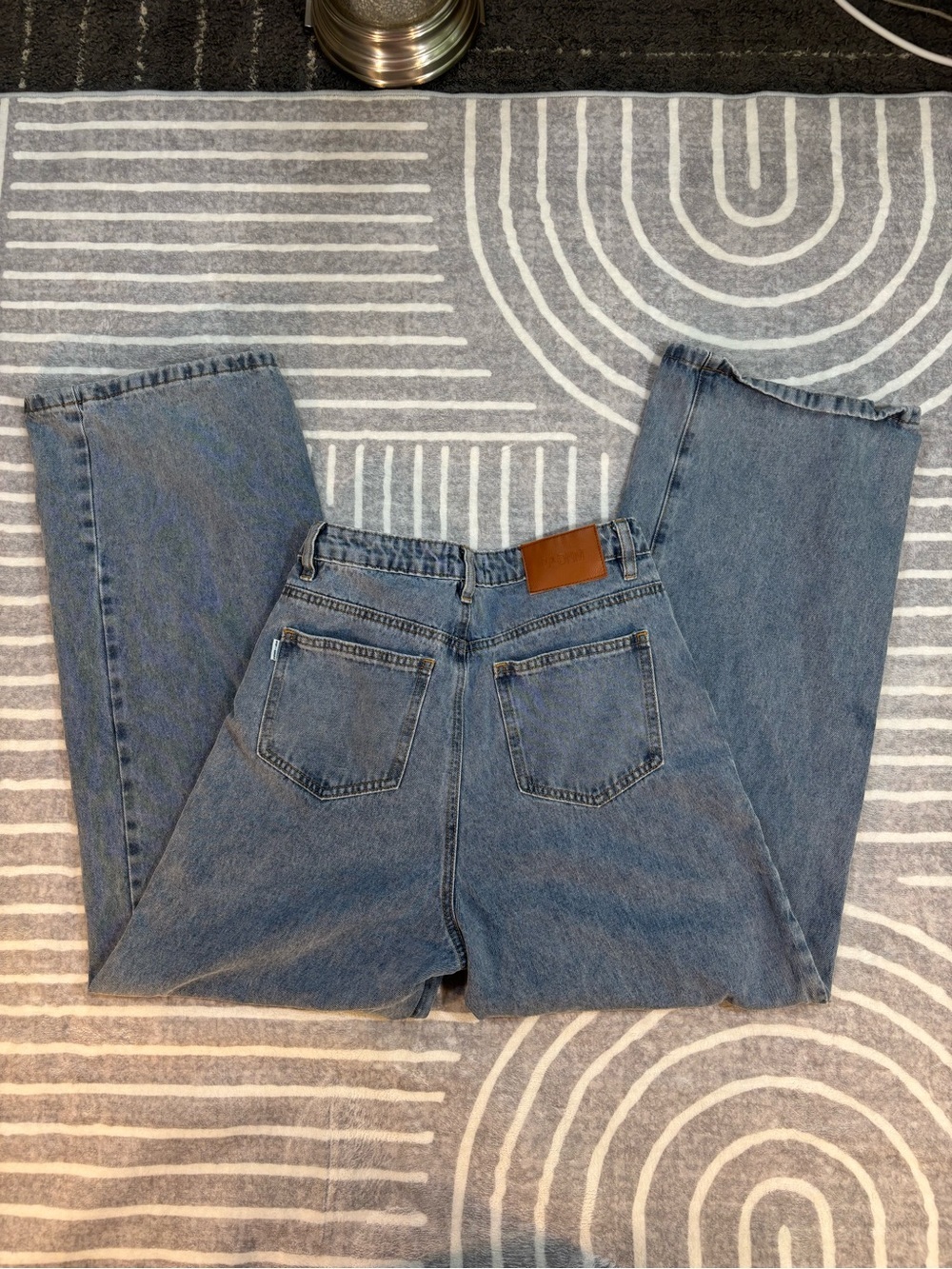 Princess Polly. High-Rise Wide Leg Jeans, 6, W27, Light Blue Wash Denim - Picture 6 of 12